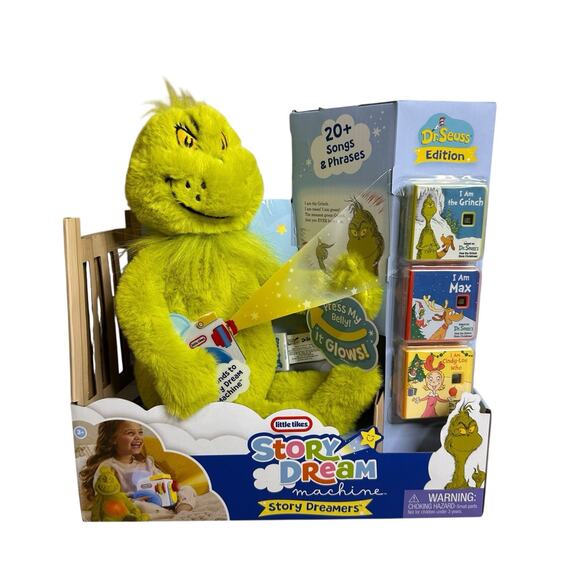 Little Tikes Other - Little Tikes Story Dream Machine The Grinch Plush and 3 Dreamers Books Dr Seuss